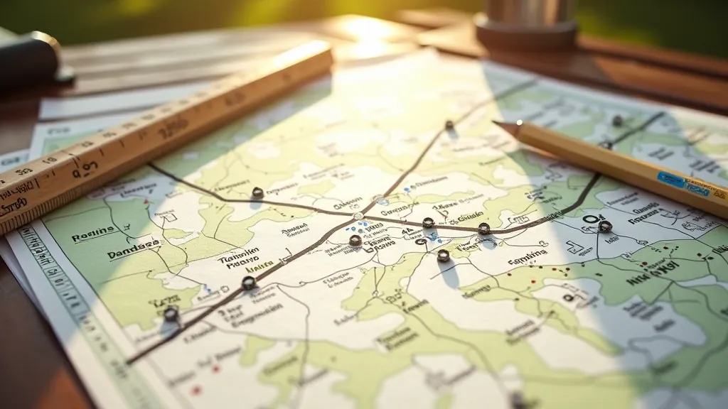 Velomaršruta karte ar grūtības pakāpi un attāluma marķējumiem